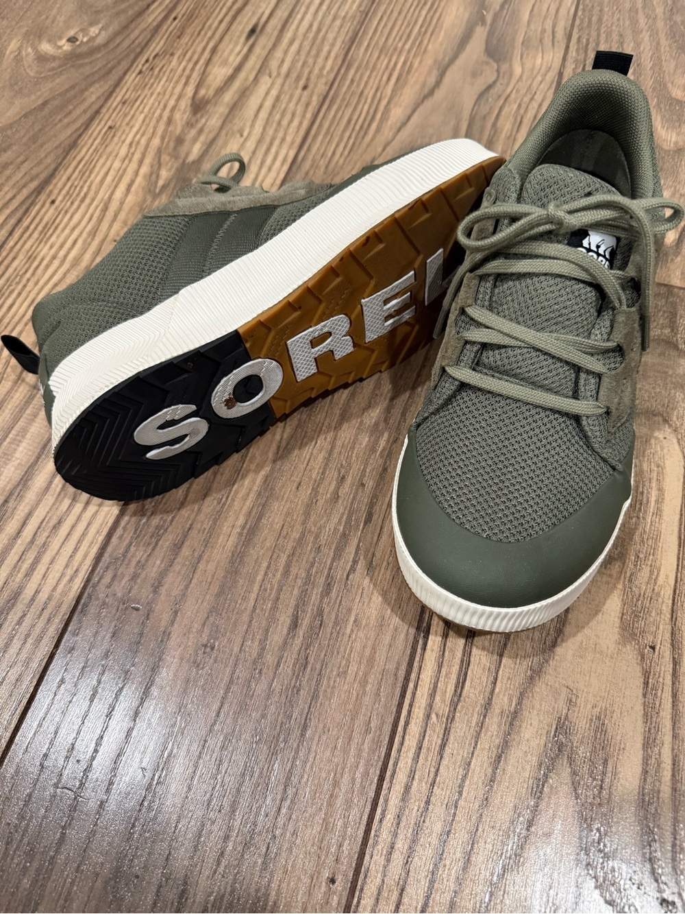 SOREL Olive Green Mesh Lace-Up Men's Sneaker